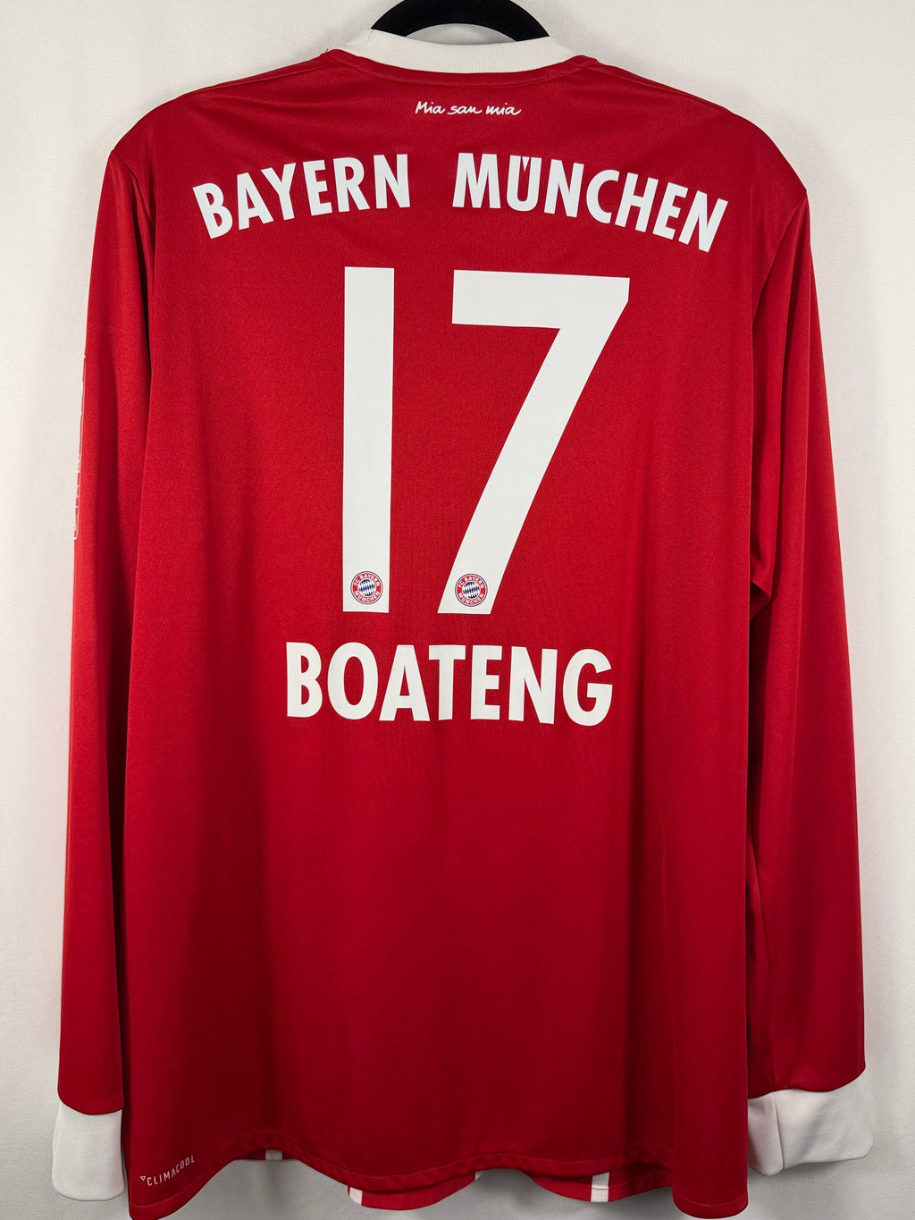 Bayern München Heimtrikot L/S 2017/18 Boateng #17 - 9/10 - Größe L